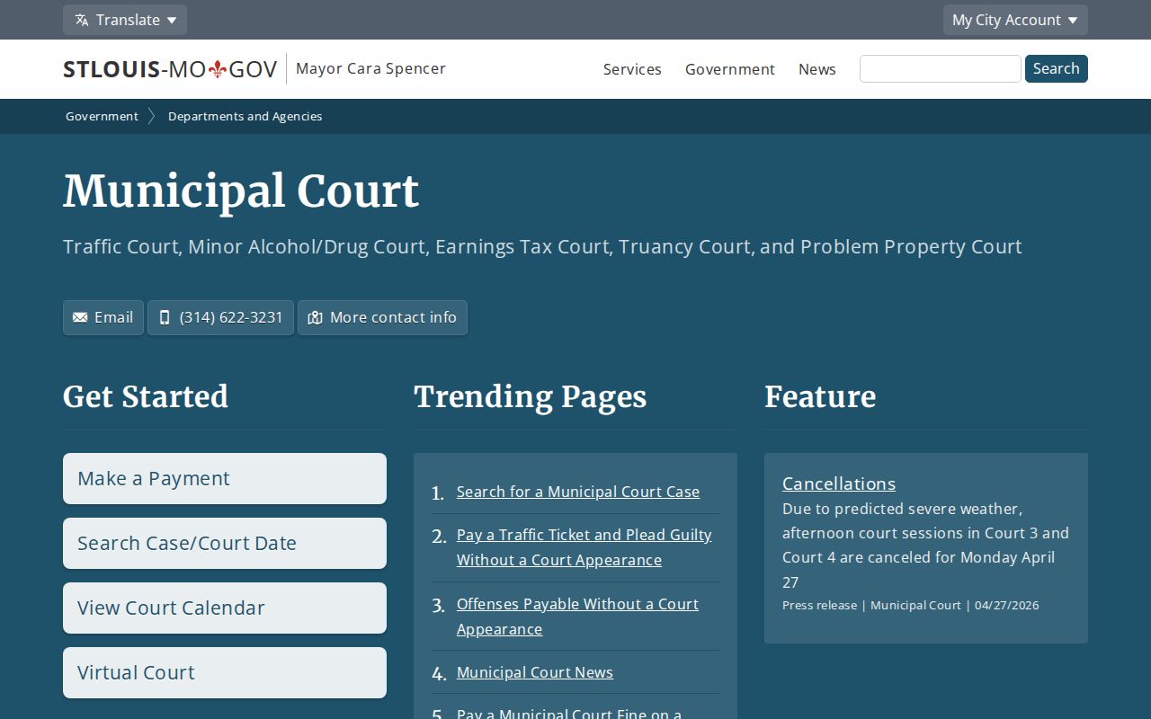 St. Louis criminal record search through Municipal Court